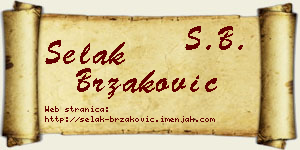 Selak Brzaković vizit kartica